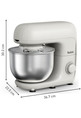 Tefal Міксер планетарний Bake Essential 800Вт, насадки-3, чаша-нерж., метал, 4.8л, білий