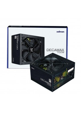 Zalman Блок живлення Decamax (700W) 85%, 80 Plus, 120мм, 1xMB 24pin(20+4), 1xCPU 8pin(4+4), 3xMolex, 6xSATA, 4xPCIe 8pin(6+2)