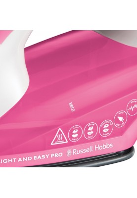 Russell Hobbs Утюг Light&Easy Pro, 2600Вт, 240мл, паровий удар -130гр, постійна пара - 40гр, керам. підошва, біло-рожевий