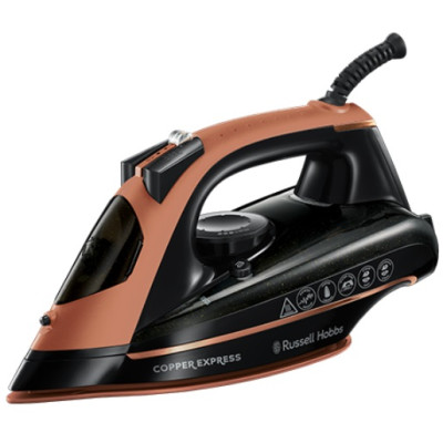 Russell Hobbs Утюг Copper Express, 2600Вт, 315мл, паровий удар -150гр, постійна пара - 40гр, керам. підошва, чорно-коричневий