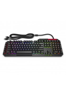 HP Клавіатура механічна OMEN Gaming Sequencer, 115key, LK Optical Blue, USB-A, EN/RU, RGB, чорний