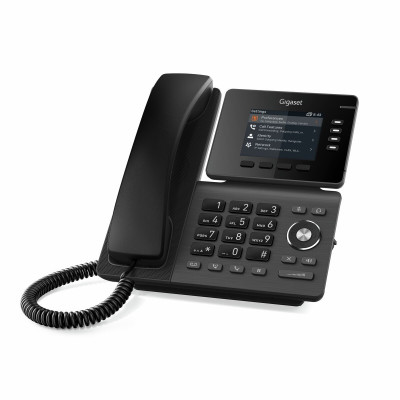Gigaset Телефон IP Pro Professional P810, 2xGE LAN, 4 SIP line, 1xUSB-A, PoE, 3.36" color TFT display, чорний