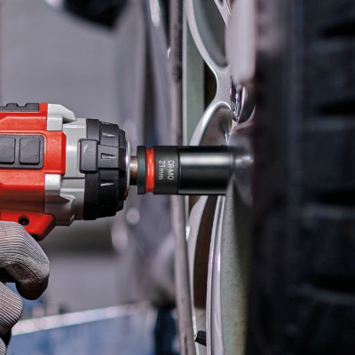 Einhell Набір ударних торцевих головок 80мм 1/2" крейда, вимірювач протектора кейс 3шт