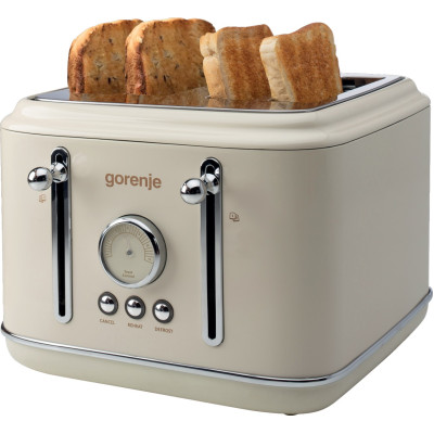Gorenje Тостер, 950Вт, функц. розморожування, автовідключення, пластик + метал, бежевий