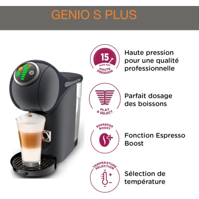 Krups Кофеварка капсульна Dolce Gusto Genio S Plus, 1,8л, капсули, сернор.керування, темно-сірий
