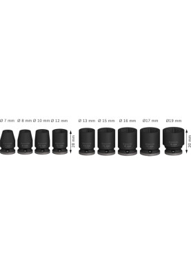 Bosch Набір ударних торцевих головок Professional Standart 9шт 3/8" 30мм