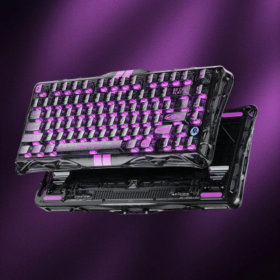 GravaStar Клавіатура механічна Mercury V75 Lite 75keys, Blackcore, USB-A, Transparent Black