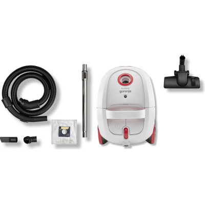 Gorenje Пилосос мішковий, 850Вт, конт пил -3л, HEPA, телескоп трубка, білий Gorenje Пилосос мішковий, 850Вт, конт пил -3л, HEPA, телескоп трубка, білий
