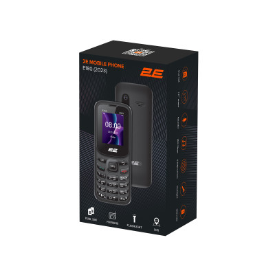 2E Мобільний телефон E180 2023 1.77" 2SIM, 1000mAh, Чорний