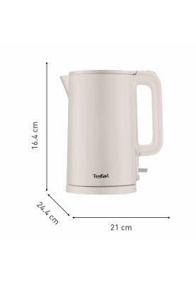 Tefal Електрочайник Thermo Protect, 1.5л, пластик, нержавіюча сталь, бежевий