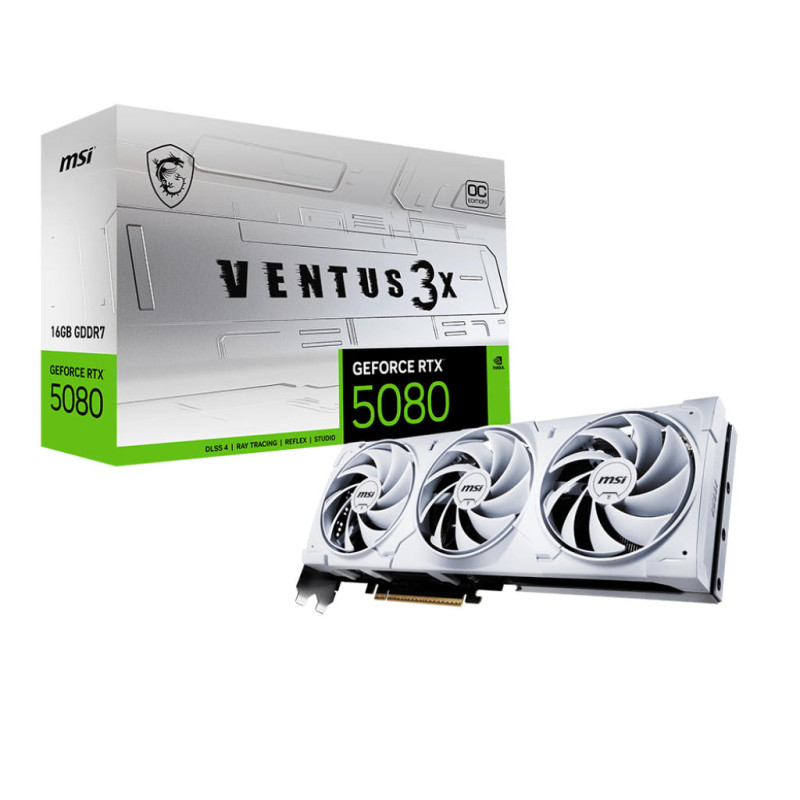 MSI Відеокарта GeForce RTX 5080 16GB GDDR7 VENTUS 3X OC WHITE