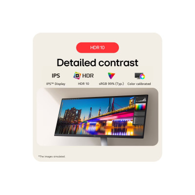 LG Монітор LG 29" 29U531A-W HDMI, DP, USB-C, Audio, IPS, 2560:1080, 21; 9, 100Hz, sRGB 99%, HDR10 LG Монітор LG 29" 29U531A-W HDMI, DP, USB-C, Audio, IPS, 2560:1080, 21; 9, 100Hz, sRGB 99%, HDR10