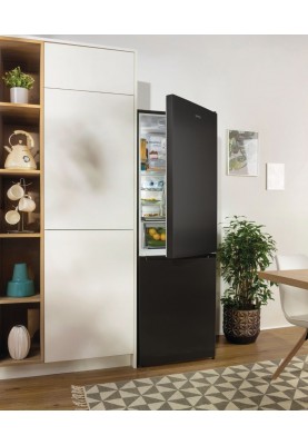 Gorenje Холодильник з нижн. мороз. камерою 185х60х60см, 2 двері, 204(96)л, А++, NoFrost+ , LED дисплей, Зона св-ті, чорний