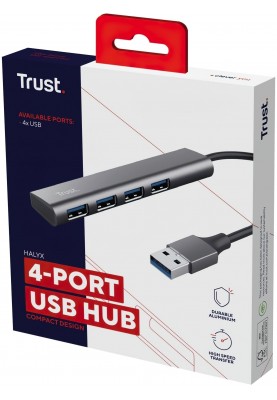 Trust USB-хаб Halyx 4-Port USB-A 3.2 Grey