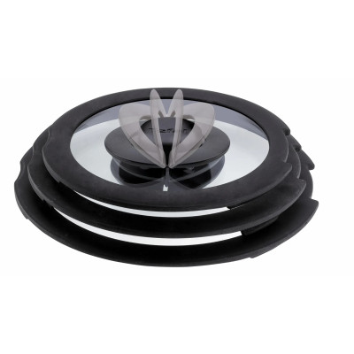 Tefal Кришка Ingenio 28см, скло, силікон, прозрачно-чорний