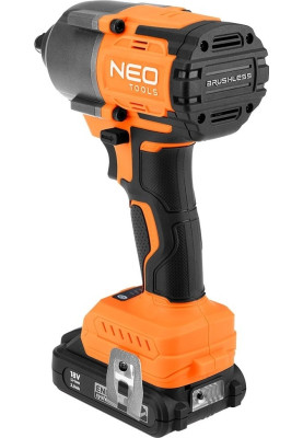Neo Tools Гайковерт ударний Energy+ 18В безщітковий 2400обхв 850Нм 1/2" 3 швидкості 1.8кг без АКБ та ЗП
