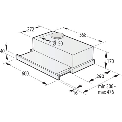 Gorenje Вбудована телескопічна витяжка TH60E3B