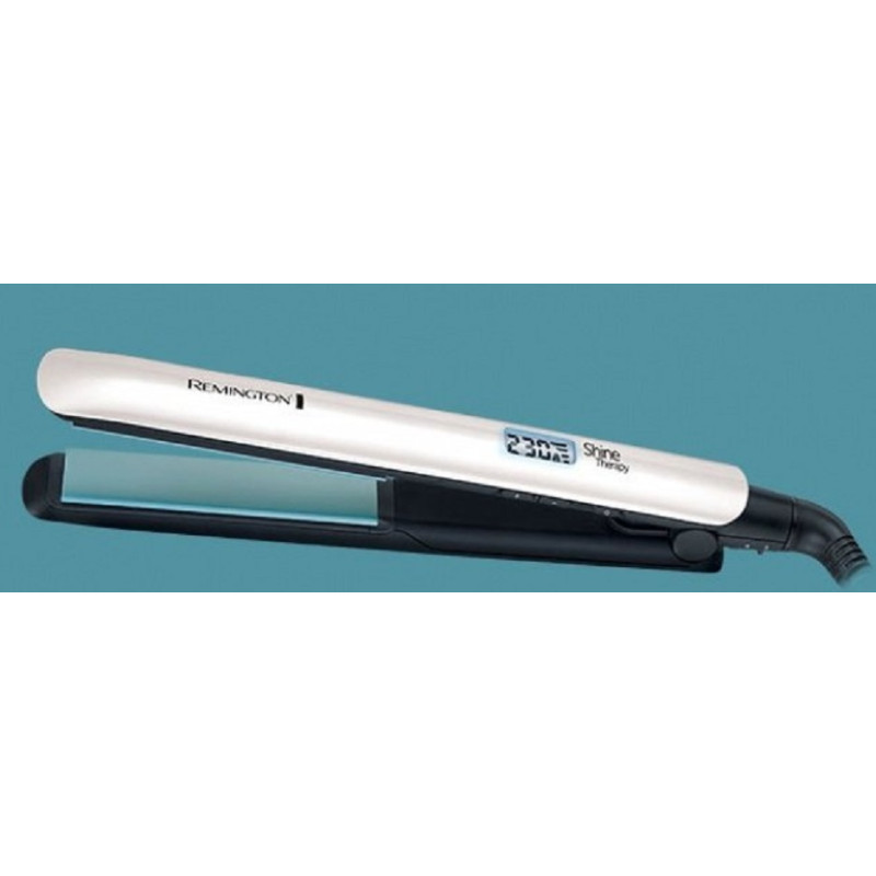 Remington Фен+випрямляч набір Shine Therapy, 2300Вт, 3 режими, дифузор,щипці для волосся(150-230°С,кераміка), біло-блакитний