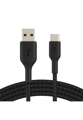Belkin USB-A > USB-C заряджання/синхронізації 3м, 15Вт, Type-C, плетінь, чорний