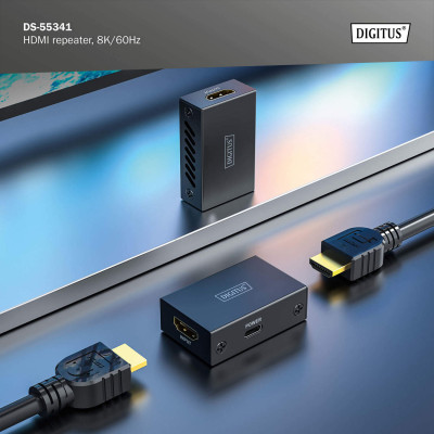 Digitus Повторювач HDMI, 8K/60 Гц (10 м 8K/60 Гц), (13 м 4K/60 Гц)