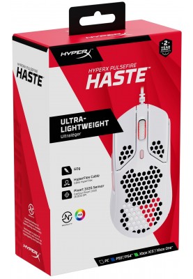 HyperX Миша Pulsefire Haste USB, White/Pink