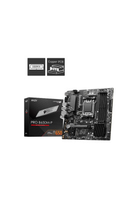 MSI Материнська плата PRO B650M-P sAM5 B650 4xDDR5 HDMI DP D-sub mATX