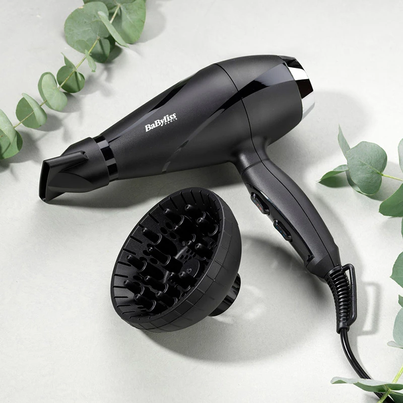 BaByliss Фен, 2200Вт, 2 режими, дифузор, іоніз-я, хол. обдув, чорний