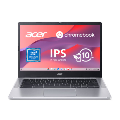 Acer Ноутбук Chromebook CB314-3HT 14" FHD IPS Touch, Intel C N4500, 8GB, F128GB, UMA, ChromeOS, сріблястий