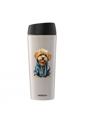 ARDESTO Термокухоль Coffee Time Maltipoo 450мл, нержавіюча сталь, бежевий