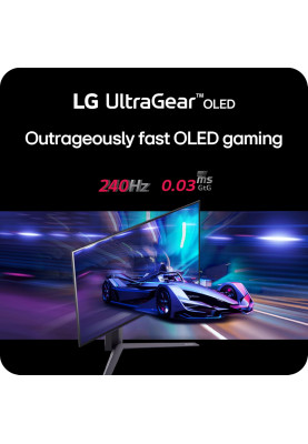 LG Монітор 27" 27GS95QE-B 2xHDMI, DP, USB, Audio, OLED, 2560x1440, 240Hz, 0.03ms, DCI-P3 98.5%, G-SYNC, FreeSync, AdaptiveSync, Pivot, DisplayHDR TRUE BLACK 400