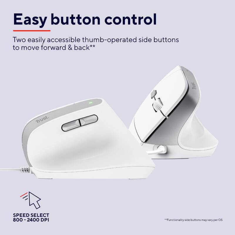 Trust Миша Trust Bayo 2 Ergonomic, USB-A, біла
