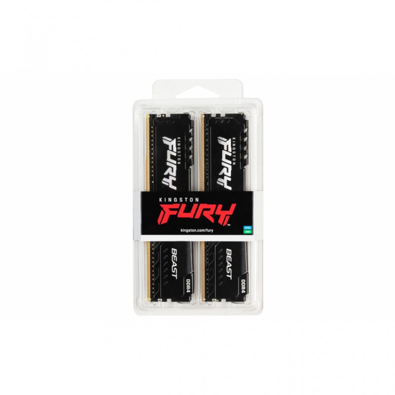 Kingston Пам'ять ПК DDR4 16GB KIT (8GBx2) 3200 FURY Beast Black