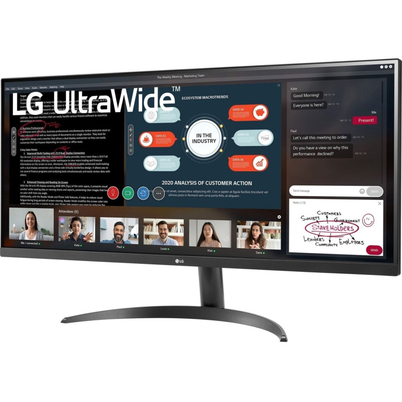 LG Монітор 34" 34WP500-B 2xHDMI, Audio, IPS. 2560x1080, 95%sRGB, FreeSync, HDR10