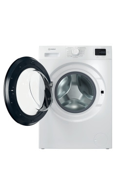 Indesit Пральна машина фронтальна, 6кг, 1200, A+++, 44.6см, дисплей, пара, інвертор, люк чорний, білий