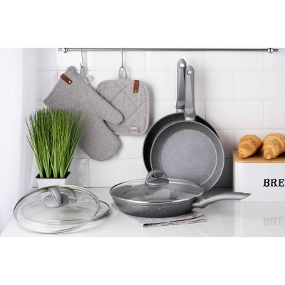 ARDESTO Сковорідка Gemini Gourmet з кришкою 28 см, сірий, алюміній