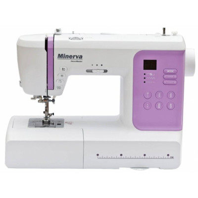 Minerva Швейна машина DecorMaster , комп'ютерна, 70Вт, 80 шв.оп., петля автомат, білий +фіолетовий