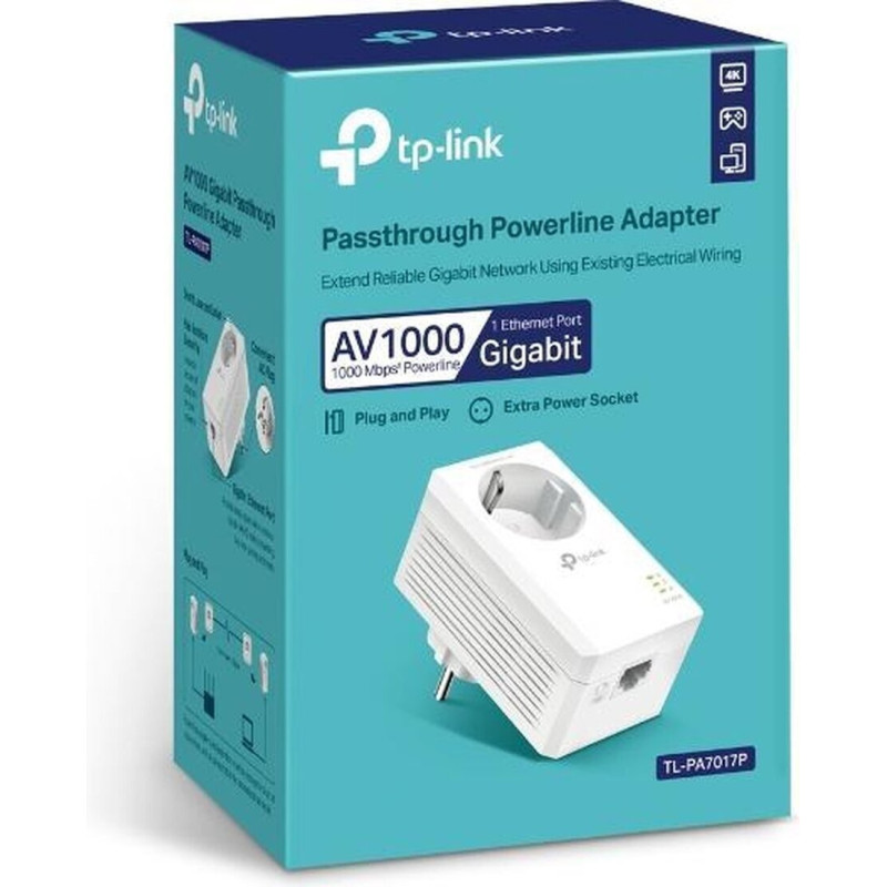 TP-Link Powerline TP-LINK TL-PA7017P AV1000 1xGE розетка