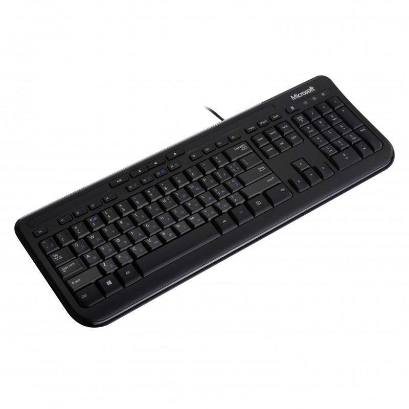 Microsoft Клавіатура Wired Keyboard 600 104key, USB, EN/UKR/RU, Чорний