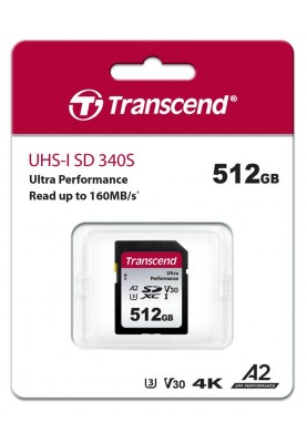 Transcend Карта пам'яті  SD 512GB C10 UHS-I U3 A2 R160/W90MB/s 4K