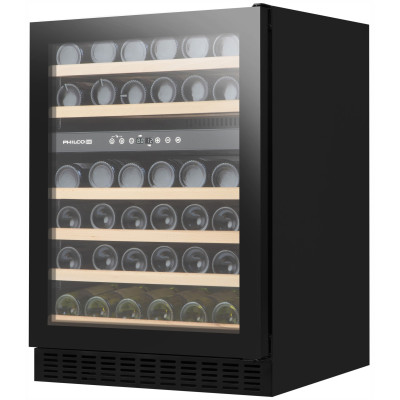 Philco Холодильник для вина, 85 х 59,5 х 57, холод.відд.-135л, зон - 2, бут-46, диспл, підсвітка, чорний