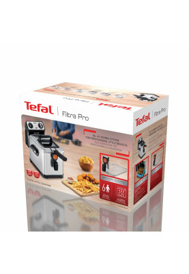 Tefal Фритюрниця Filtra Pro, 2400Вт, ємність-3л, механічне керув., від 150°C до 190°C нержавіюча сталь, чорний