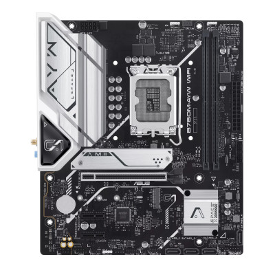 ASUS Материнська плата B760M-AYW WIFI-SI s1700 B760 2xDDR5 M.2 HDMI Wi-Fi BT mATX