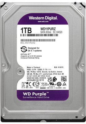 WD Жорсткий диск 1TB 3.5" 5400 64MB SATA Purple Surveillance