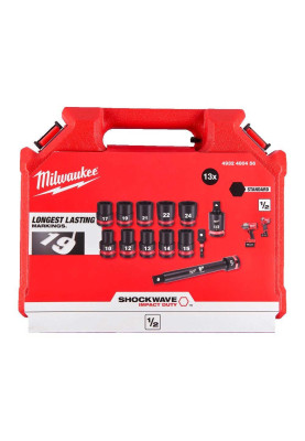 Milwaukee Набір торцевих головок, 1/2", 13шт, 10-24мм, кейс
