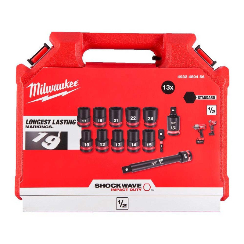Milwaukee Набір торцевих головок, 1/2", 13шт, 10-24мм, кейс