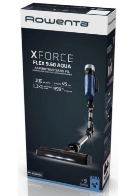 Rowenta Пилосос безпровідний X-Force 9.6 Aqua Allergy, 250Вт, конт пил -0,44л, срібно-синій