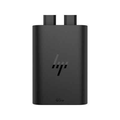 HP Зарядне пристрій мережевий 65W 2хUSB-C, кабель USB-C > USB-C, 1м, чорний