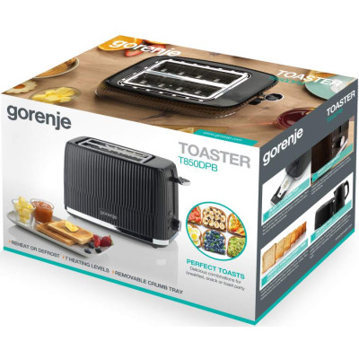 Gorenje Тостер, 850Вт, пластик/метал, чорний Gorenje Тостер, 850Вт, пластик/метал, чорний