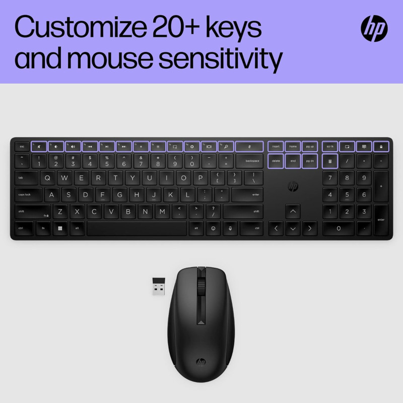 HP Комплект клавіатура та миша НР 650, WL, EN/UK, чорний