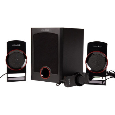 Акустична система MICROLAB M-111 2.1, 12W, mini-jack, чорний